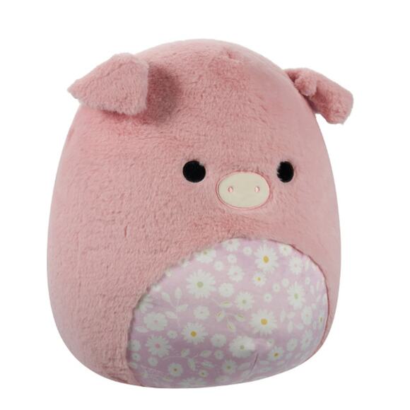 Squishmallows FuzzAMallow 12” Peter the Pink Pig With Floral Belly Easter‎ Plush - Picture 5 of 6